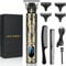 URAQT Men's Hair Trimmer, Cordless Clippers Electric Hair Trimmer Beard Trimmer, Waterproof Detail Beard Shaver, Precision T-Blade Trimmer Grooming Cutting Kit with 3 Guide Combs and 2 Hair Combs
