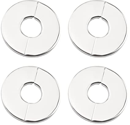 INCREWAY 4 Stück Edelstahl runde Rosettenplatte geteilter Flansch Ersatz und Reparaturset für Rohre mit 24 mm Durchmesser