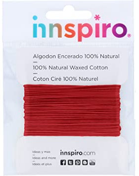 INNSPIRO Cordón algodón Encerado Fino Rojo 1,5mm. 5m.