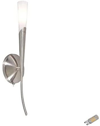 LED Wandfackel Liverpool Landhausstil Wandleuchte mediterrane Wandlampe Lampe Fackel rostbraun Leuchtmittel austauschbar (1x lang nickel/weiß)