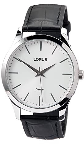 Lorus Herren-Uhr Quarz Edelstahl mit Lederband RRX73HX9