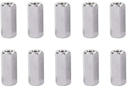 SyiXute 10 Pezzi Dadi Lunghi Esagonali,M8 Stelo lungo Dado Esagonale,Acciaio al Carbonio Dado Esagonale per Dispositivi di Fissaggio Industriali (M8*13 * 30mm)