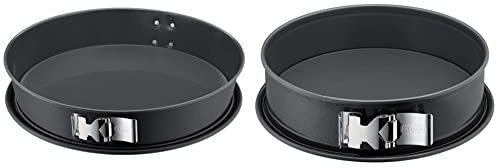 ORIGINAL KAISER La Forme Plus Springform-Backblech konisch 32 cm, SafeClick-Verschluss, runde Backform Käsekuchen, Emailleboden, beschichtet & La Forme Plus Springform 30 cm rund, Flachboden