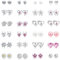 MILACOLATO 24 Paar Ohrringe Silber 925 Ohrstecker Silber Set Silber Ohrringe Damen Cubic Zirkonia Perle Kristall Runde Herzform CZ Blume Schmuck Für Frauen Mädchen