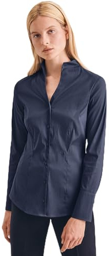 Seidensticker Damen Kelchkragenbluse Slim 1/1 75% Baumwolle 22% Polyamid/Nylon 3% Elastan