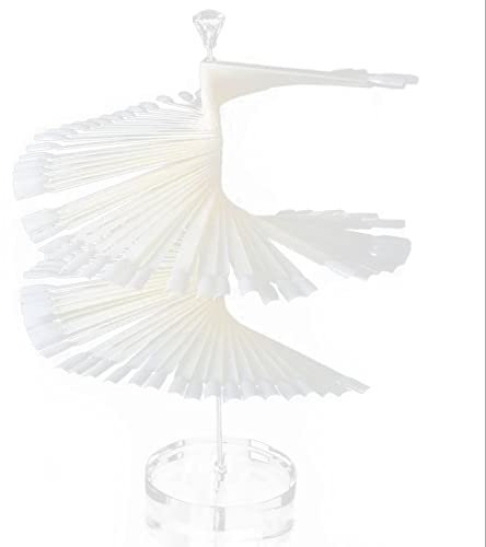 Nail Colour Display Tips, 120 Sticks Nail Art Color Chart Display Stand Nail Samples Sticks Nail Accessories For Nail Technician Fan Shaped Nail Sample Shelf for Nail Salon, Clear