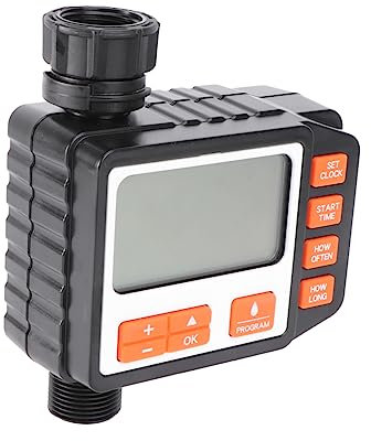 Digitaler Bewässerungstimer mit Großem Display, ohne Batterie, Schwarz