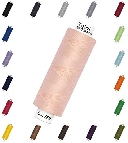 Nähmit - Gütermann Allesnäher Nähgarn Toldi - 500m Nähmaschinengarn + GRATIS FARBKARTE (13-659 - hellrosa)