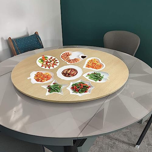 SAGIDAR Plateau Tournant en Bois, Rond Plaque De Service Rotatif, Table À Manger Plateau De Service, Silencieux, Facile À Partager, 6 Couleurs, Belle Et Durable, pour Les Fêtes, Les Banquets
