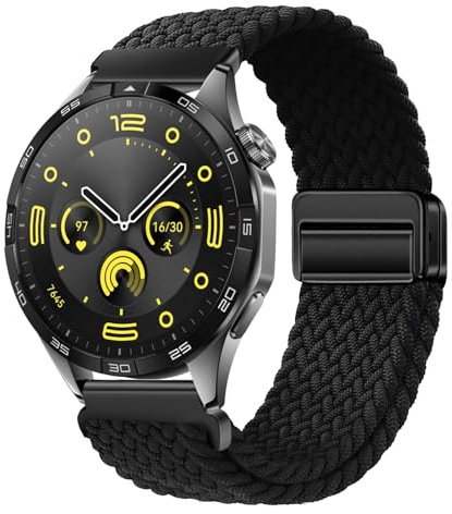 XMUXI 22mm Nylon Armband Kompatibel mit Huawei GT5/GT4/GT3/GT2/GT 46mm/Garmin Venu 3/Venu 2/Vivoactive 4, Sport Uhrenarmband für Forerunner 255/265 Damen Herren Elastisches Geflochtenes #1