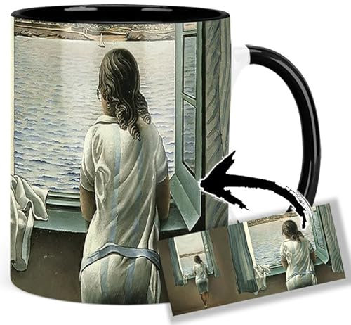 Dali Muchacha En La Ventana Tasse Innen & Henkel Schwarz Keramikbecher Mug