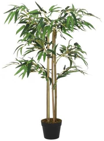 vidaXL Bambusbaum Künstlich, Kunstpflanze mit 760 Blättern, Kunstbaum Dekobaum für Innen Außen, Künstliche Pflanze Zimmerpflanze, Grün 120 cm