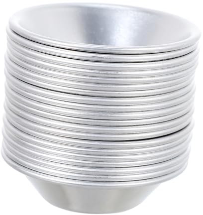 Cabilock 20 Pièces Aux Œufs En Métal De Base Aux Œufs Aux Œufs Mini Doublure Tasse De Cuisson Tartelettes Casseroles Cercle Pochoir Tasses De Cuisson Bac À Légumes