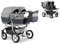 Elcar Zwillingskinderwagen 2 in 1 Twin Star inkl. Sportsitze - 10 Teile - in Grau