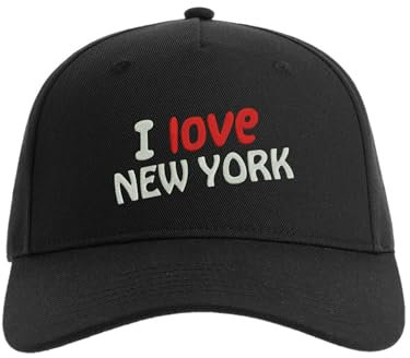 Lauthings I Love New York City USA Baseball Cap Bestickte Herren Mütze Unisex Sport Schwarz, Schwarz , Einheitsgröße