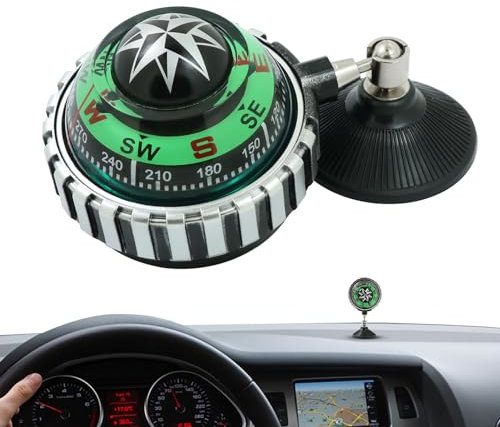 Kompass für Auto, Armaturenbrett-Kompass | Automatischer Kompass mit klarer Skala | Armaturenbrett-Ornamente, multifunktionale Kfz-Kompasse, Autozubehör für Auto, Boot, Radfahren, Wandern