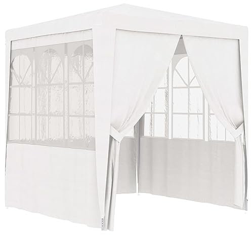 ShCuShan Gazebo Professionale con Pareti 2,5x2,5 m Bianco 90 g/m²,Gazebo Pergola Con Telo Impermeabile Richiudibile E Struttura Rettangolare In Acciaio Inossidabile Ad Alta Densità, Per Arredo Giardin