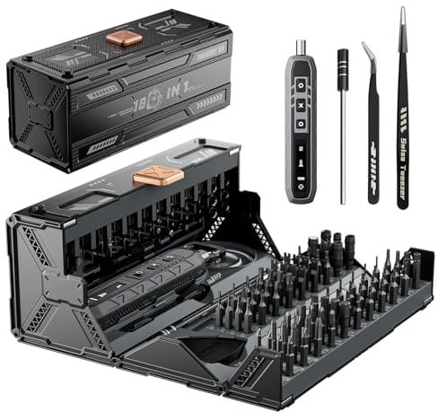 JAKEMY Mini Electric Screwdriver Set with 3 Torque,Cordless USB C Charging 180 in 1 with 160 Magnetic bits Precision Screwdriver for Laptop, Phone, Computer, Watch Christmas for Men