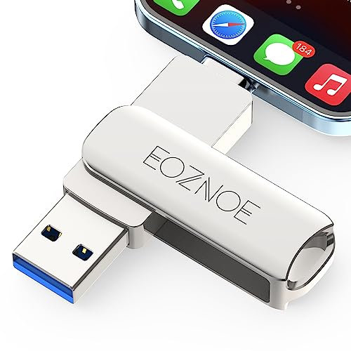 EOZNOE USB Stick 128GB, Externer Speicherstick zum Speichern von mehr Fotos und Videos. USB Foto Stick aus Metall für iPhone, High-Speed Kompatibel mit iPhone/Android/PC…