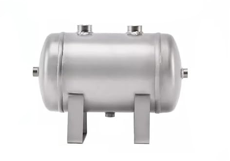 5L Horizontal Stainless Steel Air Storage Tank, Air Compressor Small Pressure Barrel Vacuum Buffer Tank Set 1.25MPA
