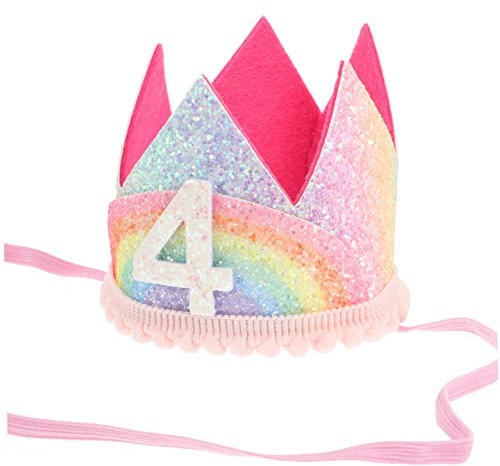 WATIIFUFU Adorabile Cappello Per Feste Di Compleanno Per Bambini Per Ragazzi E Ragazze Con Arcobaleno E Strass Per Foto Di Bambini E Ragazze Accessorio Per Feste Di Compleanno