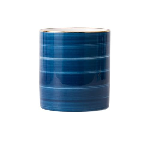 Organiseur de bureau moderne en céramique - Pot à crayons créatif peint - Tube de rangement de maquillage - Ornements de bureau (10 x 9 cm, style B)