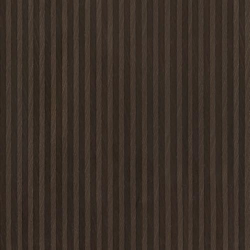 VaryPaper Self Adhesive Dark Brown Wood Slat Wallpaper 40cmx800cm Wood Effect Sticky Back Plastic Vinyl Wrap for Furniture Counter Top Vinyl Covering Kitchen Cupboards Adhesive Shelf Liner