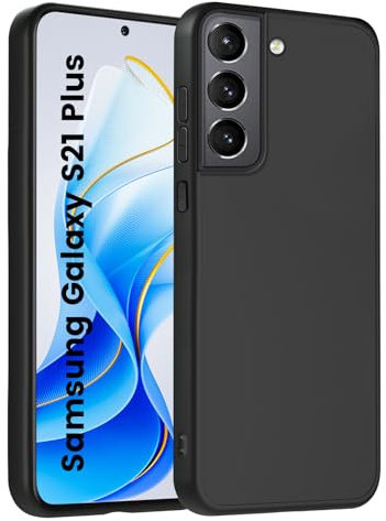 HuwaiH Handyhülle für Samsung Galaxy S21 Plus Hülle, Anti-Schock, Antikratzer, Anti-Rutsch Schutzhülle, Unterstützt kabelloses Laden, Anti-Fingerabdruck Case für Samsung S21 Plus(Schwarz)