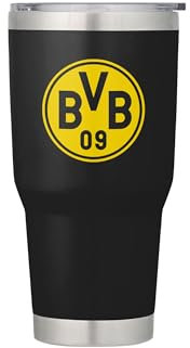 FOCO Offizielles Lizenzprodukt Borussia Dortmund Fußball Team-Logo 850ml/30oz Isoliert Reisebecher