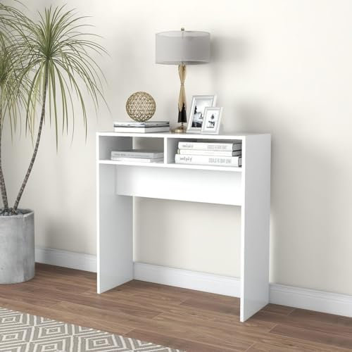 Iiaky Table Console Blanc 78x30x80 cm Aggloméré,Table Basse Salon,Petite Table Basse,Table Basse Rétro