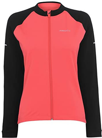Pinnacle Womens Thermal Long Sleeve Cycling Jersey Coral 16