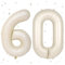 UDRKFOPK Beige Luftballon 60,Zahlen Luftballon Beige,40 Zoll Creme Weiß Folienballon 60,Beige Zahlenballon 60 Helium Ballon Luftballon 60 Geburtstag für Geburtstagsdeko Frau Mann Jubiläum Party Deko
