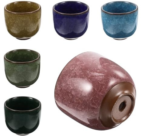 TINEASUR 6 Pièces Pot De Fleurs en Céramique Émaillée Rester Petit des Stands Plantes Pots De Fleurs Conteneurs Arrosage Automatique Soucoupe Mini Titulaires Succulent Terre Cuite Doublures