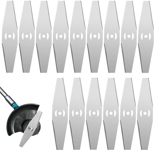 Cuchilla Desbrozadora, 15 Piezas Cuchillas de Metal para Desbrozadora de Césped, Cuchillas de Metal para Desbrozadora Electrica, Cuchilla Desbrozadora Trituradora, Cuchilla Ranurada