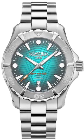 Roamer Deep Sea 200 Herren-Armbanduhr analog, türkises Zifferblatt, 860833 41 05 70