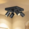 LVWIT Deckenstrahler LED Schwarz 4 Flammig Quadratisch - Metall LED Deckenleuchte Schwenkbar, GU10 Deckenlampe Spot - Modern Strahler Deckenspot für Küche Wohnzimmer Schlafzimmer (Ohne Leuchenmittel)