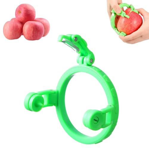 Apfelschäler Pendelklinge 9 cm, Sparschäler,Pendelschäler, Gemüseschäler, Edelstahl teilmattiert (2, Grün)