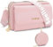 GOUNNU Sac Bandoulière Femme, Petit Sac a Main Bandoulière Femme en Cuir PU Sacs pour Téléphone Portable avec Réglables Bandoulière 8 Emplacements de Carte Sacs Bandoulière Besace Sacoche (Rose)