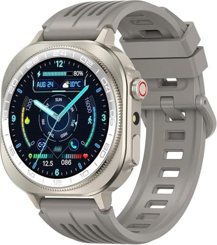 Montre Connectée Homme Femme 660mAh, 1.43 Écran AMOLED HD Smartwatch avec Appel Bluetooth/LED Lampe, 24/7 Sommeil/Cardio/SpO2/Podomètre 130+ Modes Sportifs, IP68 Étanche Montre Sport pour Android iOS