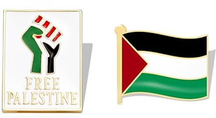 NHQZ 2 Piezas de Insignias con la Bandera Palestina alfileres medallas Pulseras adecuadas para los Sombreros