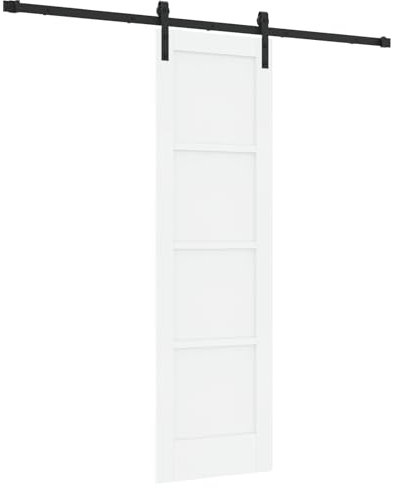 Porta Scorrevole vidaXL con Set di Ferramenta Bianca 61x198.5 cm Legno Massello di Pino