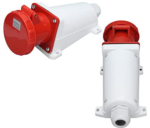 Marhynchus Prise Industrielle Triphasée IP67 380-415 V 63 A, Connecteur 4 Broches avec Contacts en Cuivre Polypropylène pour Usage Extérieur et Intérieur