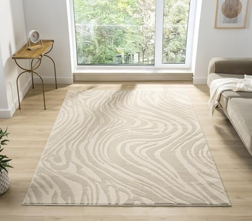 Rugs by Desire Vellure Modern Metallic Hallway Runner Rug, Cream, 60x220cm