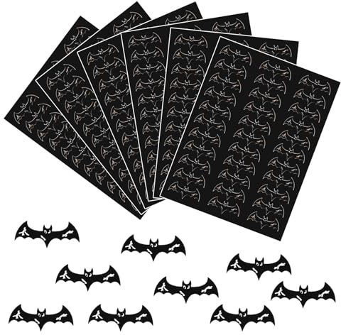 198 Stück Halloween Fledermaus Aufkleber, Selbstklebend Gruselige Schwarze Kleine Fledermaus Aufkleber für Halloween Partys Grußkarten Einladungen Umschläge Geschenkverpackungen Dekorationen