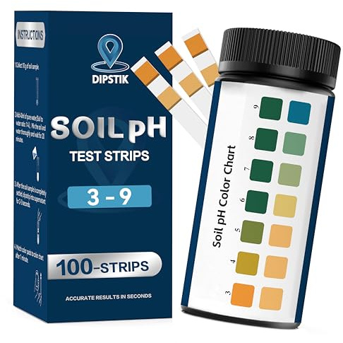 Soil pH Test Kit, Soil pH Test Strips 3–9 for Accurate Testing pH Level | of Garden Lawn Flower Grass Vegetable Dirt Yard, Outdoor Indoor Plants
