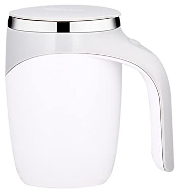 HengChen Mixing Coffee Mug Self Stirring Mug, Automatic Magnetic Stirring Coffee Mug Stainless Steel Cup Hot Drink Mixer for Hot Cocoa,Chocolate,Mocha,Matcha,Milo(Color:White)