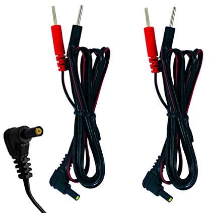 TENS Lead Wires – Replacement Electrode Cables with 2mm Pin Connectors & 2.35mm Plug –2 Pack Compatible with TENS, EMS, NMES, IF & Electrotherapy Devices by Healthcare World