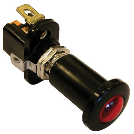 Carpoint Kippschalter mit roter Beleuchtung | Eingebaut | Geeignet für 6V/12V | Max. 25A bei 6V, 15A bei 12V | Einfache Installation | Langlebiges Design