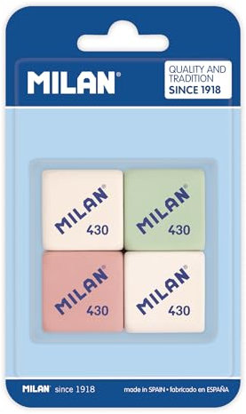 Goma de borrar milan 430 blister , 4 Unidades ( Paquete de 1)