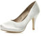 Womens Ladies mid high Heel Platform Work Evening Court Shoes Pumps Size, 7 UK, Silver Satin